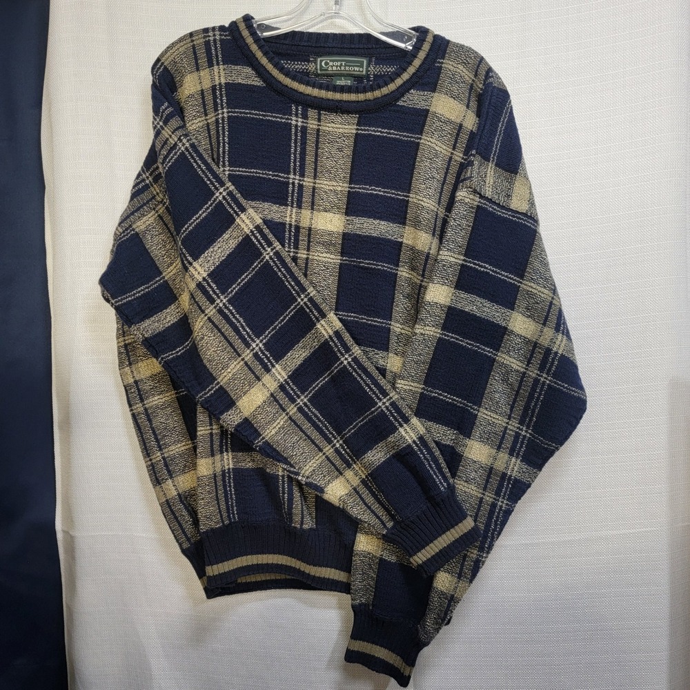 Vintage Croft & Barrow Men's Plaid Knit Sweater